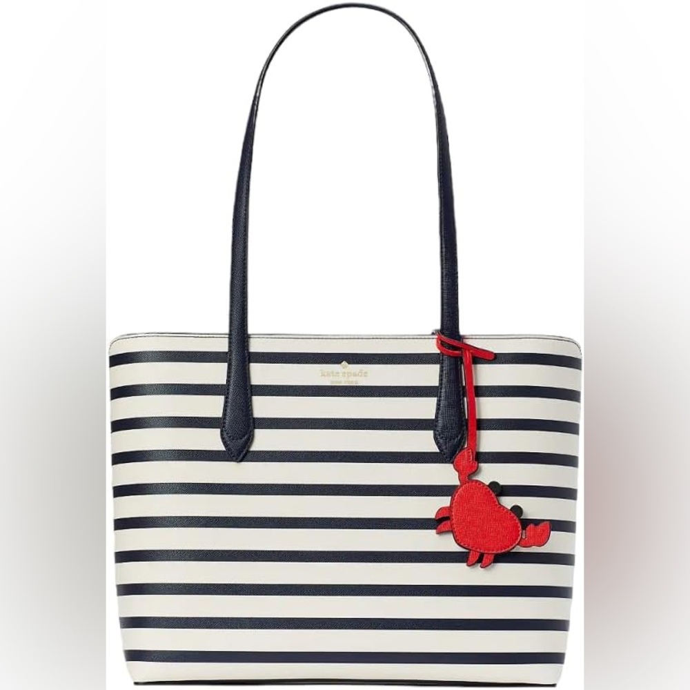 NWT Kate Spade Marlee Sailing Stripe Blue and White Coastal Tote Whimsical Luxe